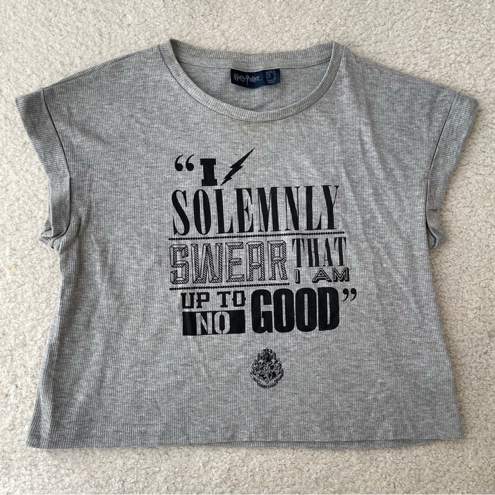 Harry Potter Marauders Gray Sleeveless Crop Top